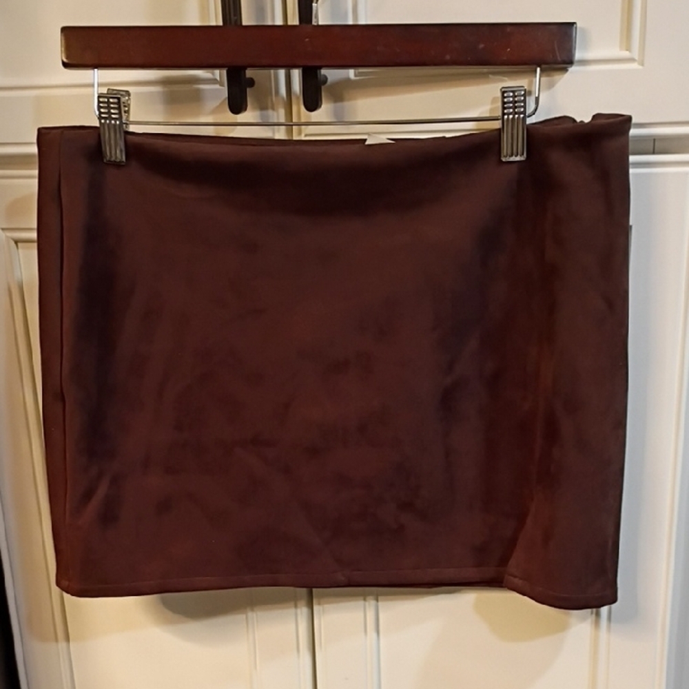 Song Of Style Brown Faux Suede Mini Skirt Size Large Nwt